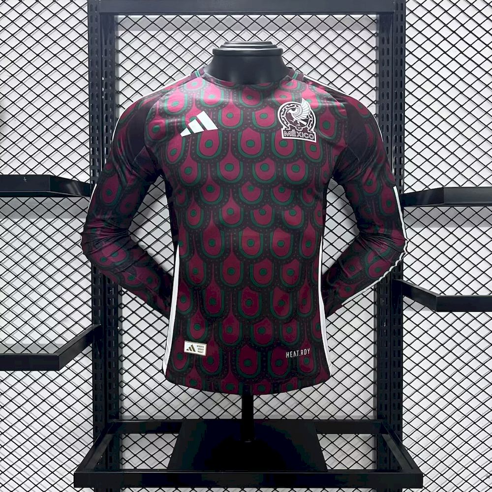Mens Mexico 2024/25 Home Long Sleeve Jersey Player Version
