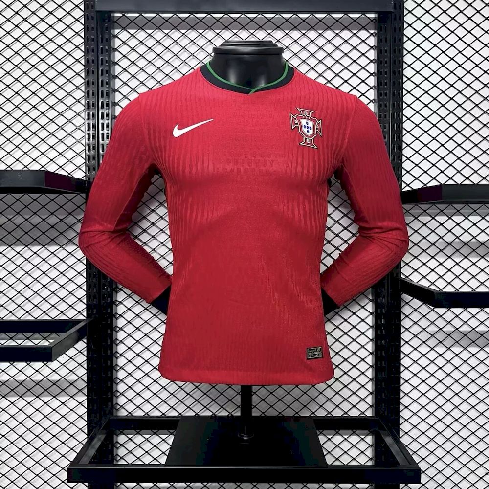 Mens Portugal 2024/25 Home Long Sleeve Jersey Player Version