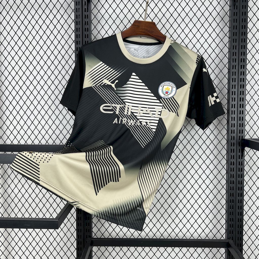Mens Manchester City 2025/26 Black and yellow concept version Jersey