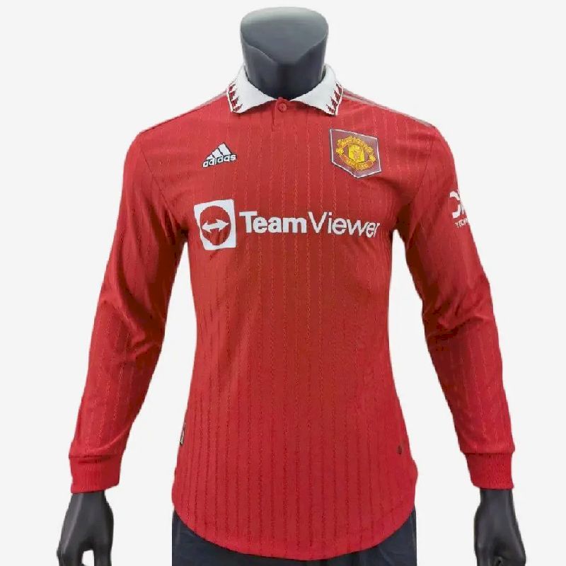 Mens Man Utd 2022/23 Home Long Sleeve Jersey Player Version
